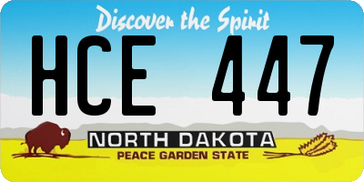 ND license plate HCE447