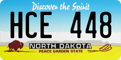 ND license plate HCE448