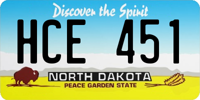 ND license plate HCE451