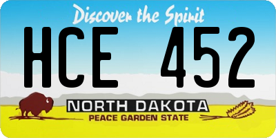 ND license plate HCE452