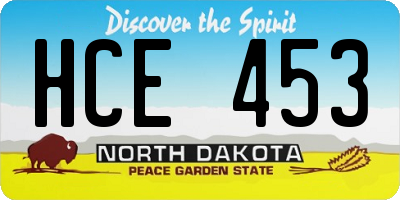 ND license plate HCE453