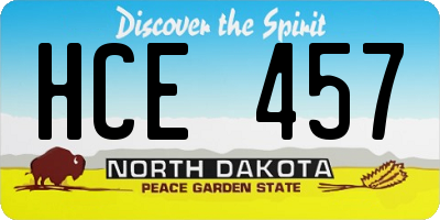 ND license plate HCE457