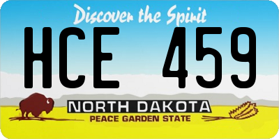 ND license plate HCE459