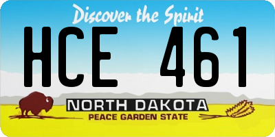 ND license plate HCE461