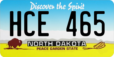 ND license plate HCE465