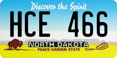ND license plate HCE466