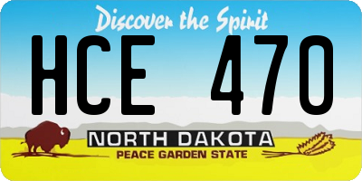 ND license plate HCE470