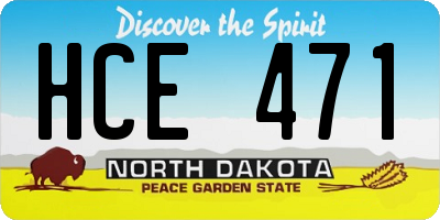 ND license plate HCE471