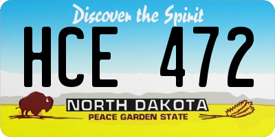 ND license plate HCE472