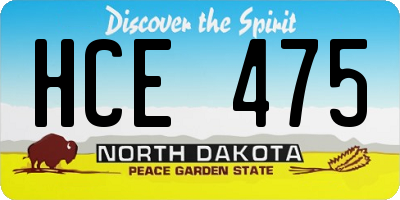 ND license plate HCE475