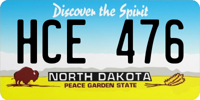 ND license plate HCE476