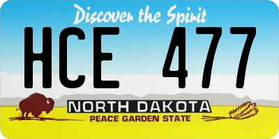 ND license plate HCE477