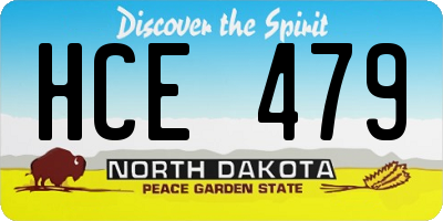 ND license plate HCE479