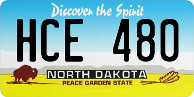 ND license plate HCE480