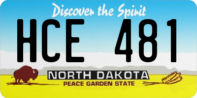 ND license plate HCE481