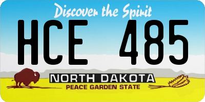 ND license plate HCE485