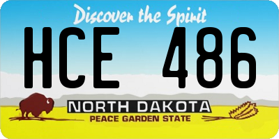 ND license plate HCE486