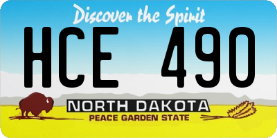 ND license plate HCE490