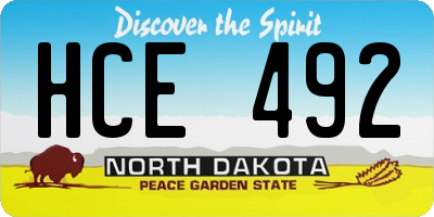 ND license plate HCE492