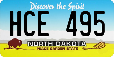 ND license plate HCE495