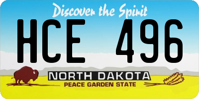 ND license plate HCE496