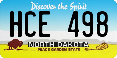 ND license plate HCE498