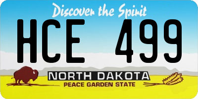 ND license plate HCE499