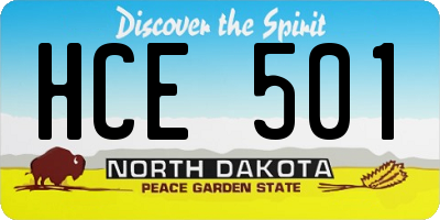 ND license plate HCE501