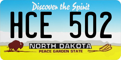 ND license plate HCE502