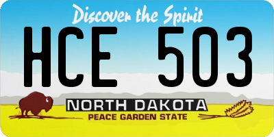 ND license plate HCE503