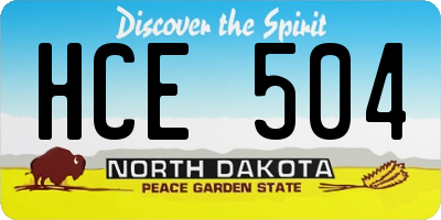 ND license plate HCE504