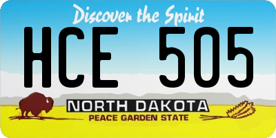 ND license plate HCE505