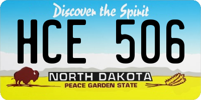 ND license plate HCE506