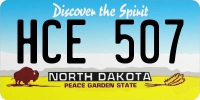 ND license plate HCE507