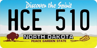 ND license plate HCE510