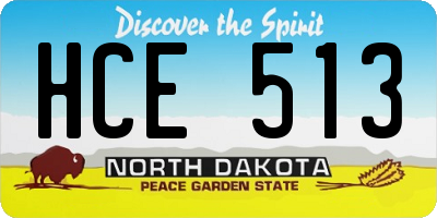 ND license plate HCE513