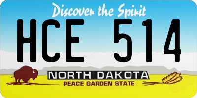 ND license plate HCE514