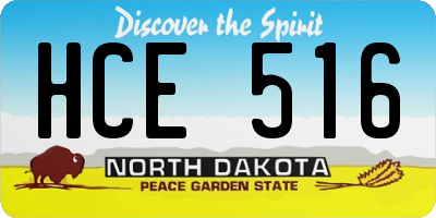 ND license plate HCE516