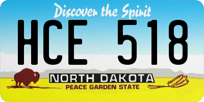 ND license plate HCE518