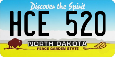 ND license plate HCE520