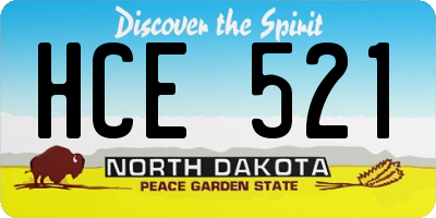 ND license plate HCE521