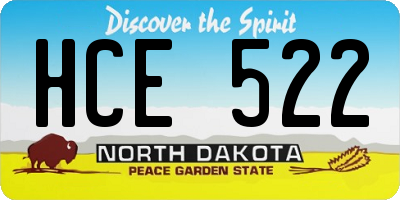 ND license plate HCE522