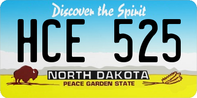 ND license plate HCE525