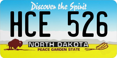 ND license plate HCE526