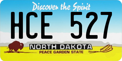 ND license plate HCE527