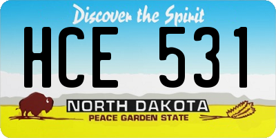 ND license plate HCE531