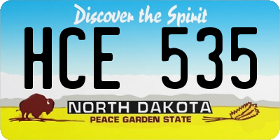 ND license plate HCE535