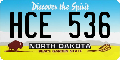 ND license plate HCE536