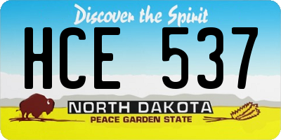 ND license plate HCE537