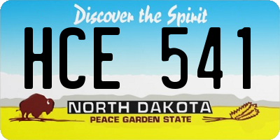 ND license plate HCE541